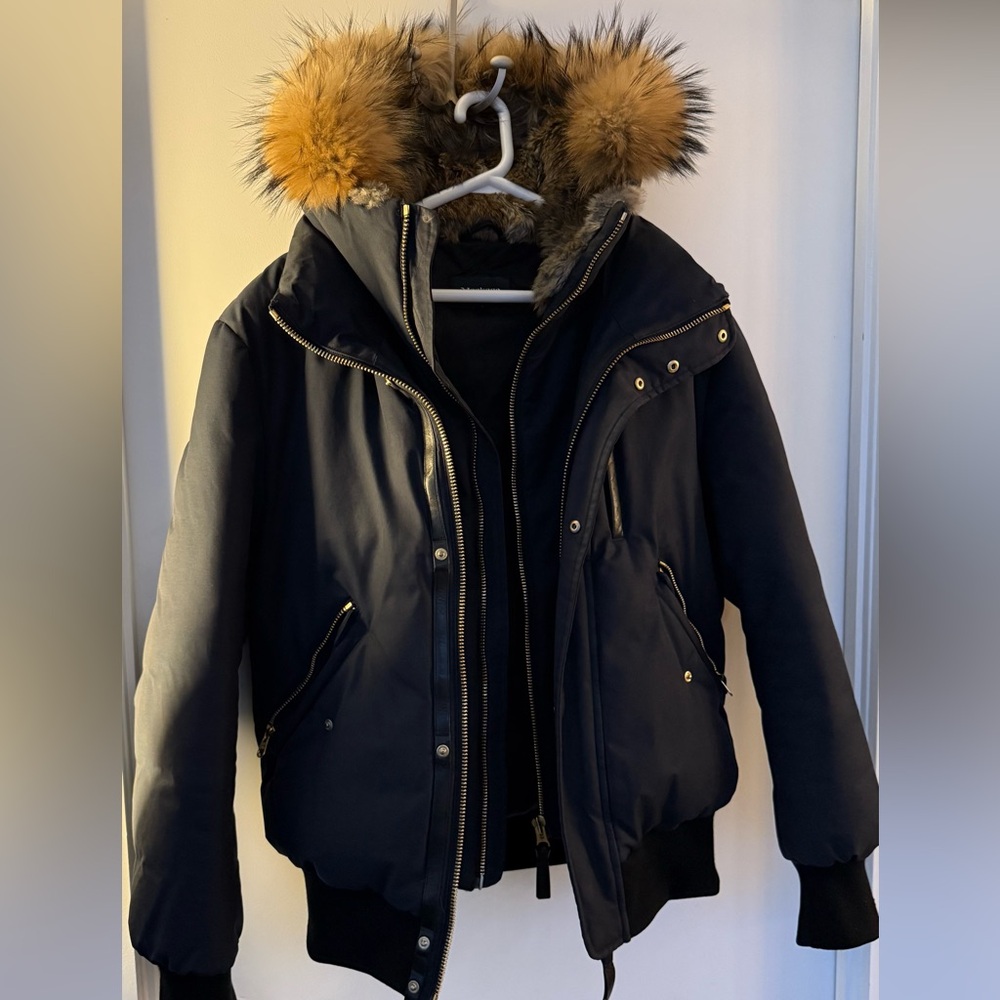 Mackage Dixon Bomber Jacket 40 Navy